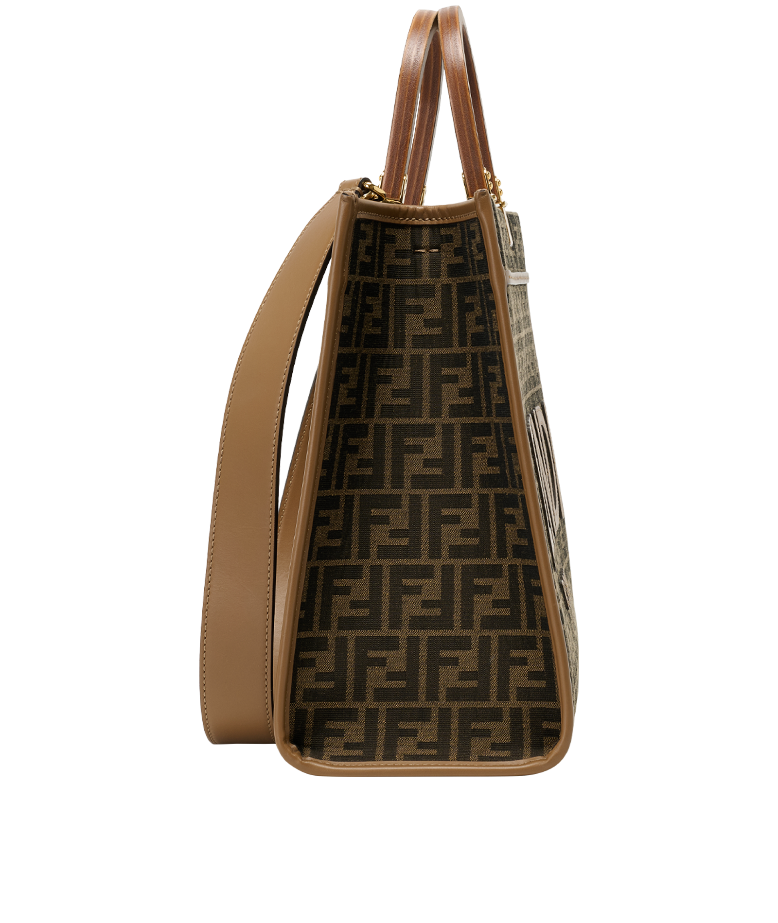 Medium Sunshine, &pound;1,400, Handbags, Brown, Canvas/Leather, Side view